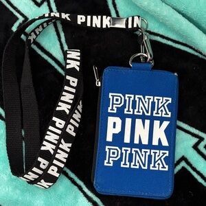 PINK Victoria's Secret Blue Key & Card Holder